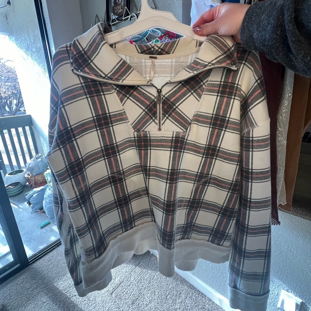 Plaid Quarter-Zip Pullover